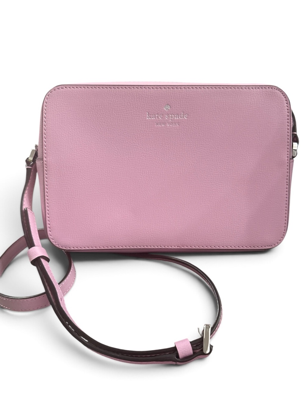 kate spade New York Harper Bright carnation Leather Crossbody NWOT slvr hardware - Picture 1 of 6